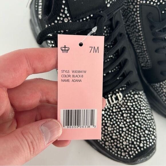 Juicy Couture Forever 21 Rhinestone Black Sneakers NWT Size 7 - Picture 3 of 9